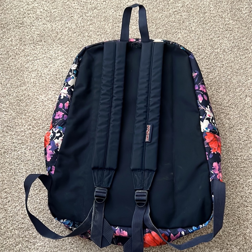 Jansport Backpack In Floral Blue Pattern Gem